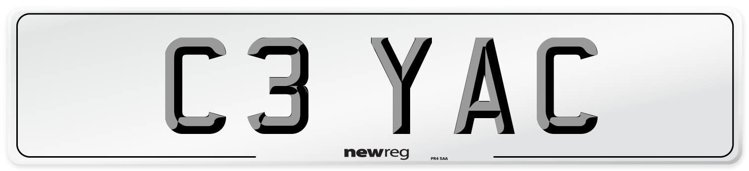 C3 YAC Number Plate from New Reg